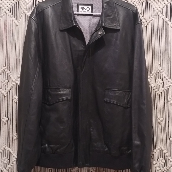 🔥BNWT 🔥 Pino Porte ~ Pilot Leather Bomber Jacket (XL)(feels like a [L]) - Picture 5 of 9